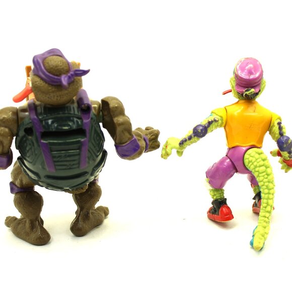 TMNT Teenage Mutant Ninja Turtle Action Figures Mondo Gecko/Donatello Pizza Toss - Picture 5 of 8